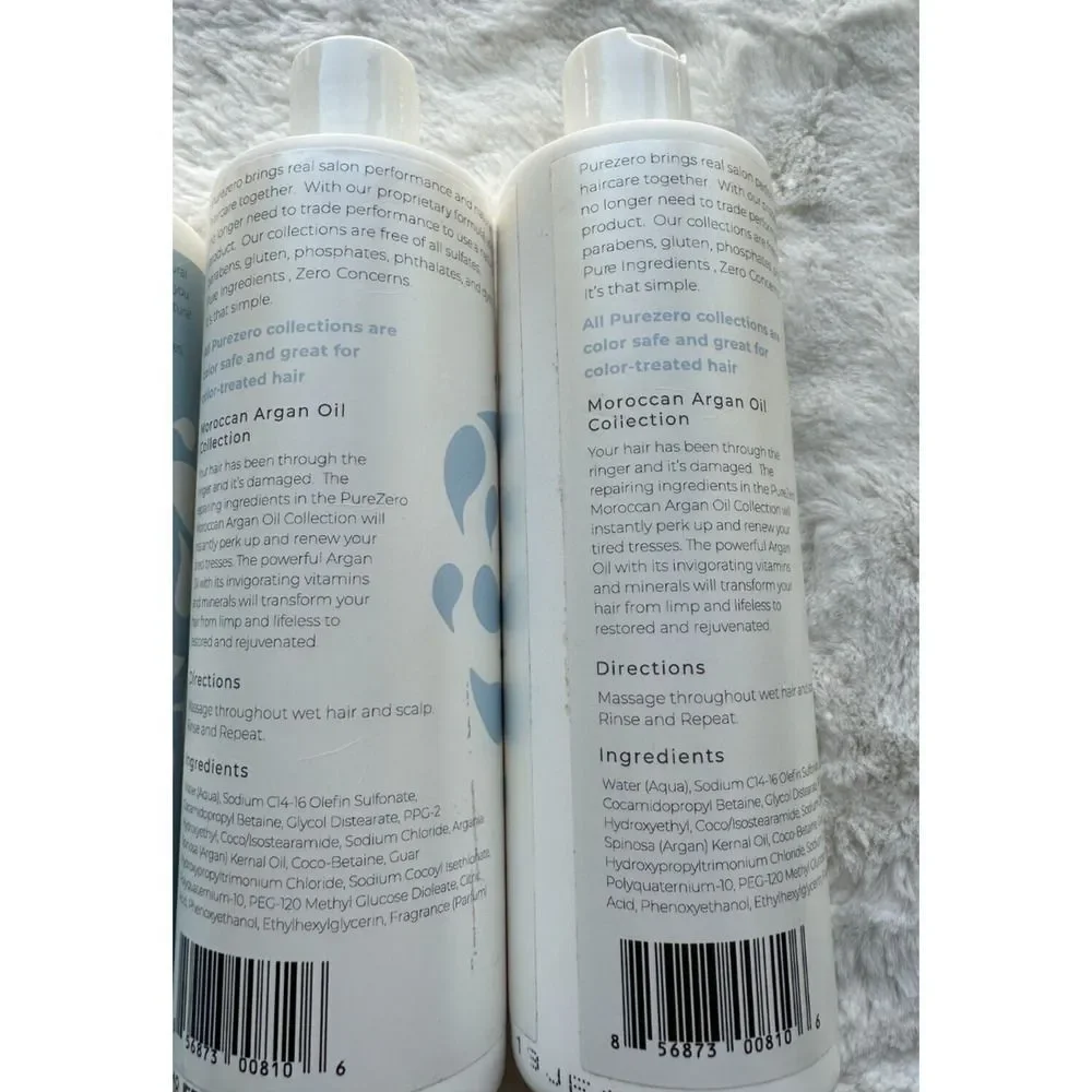 4X Purezero Moroccan Argan Oil Repairing Shampoo‎ & Conditioner 12 Fl oz each